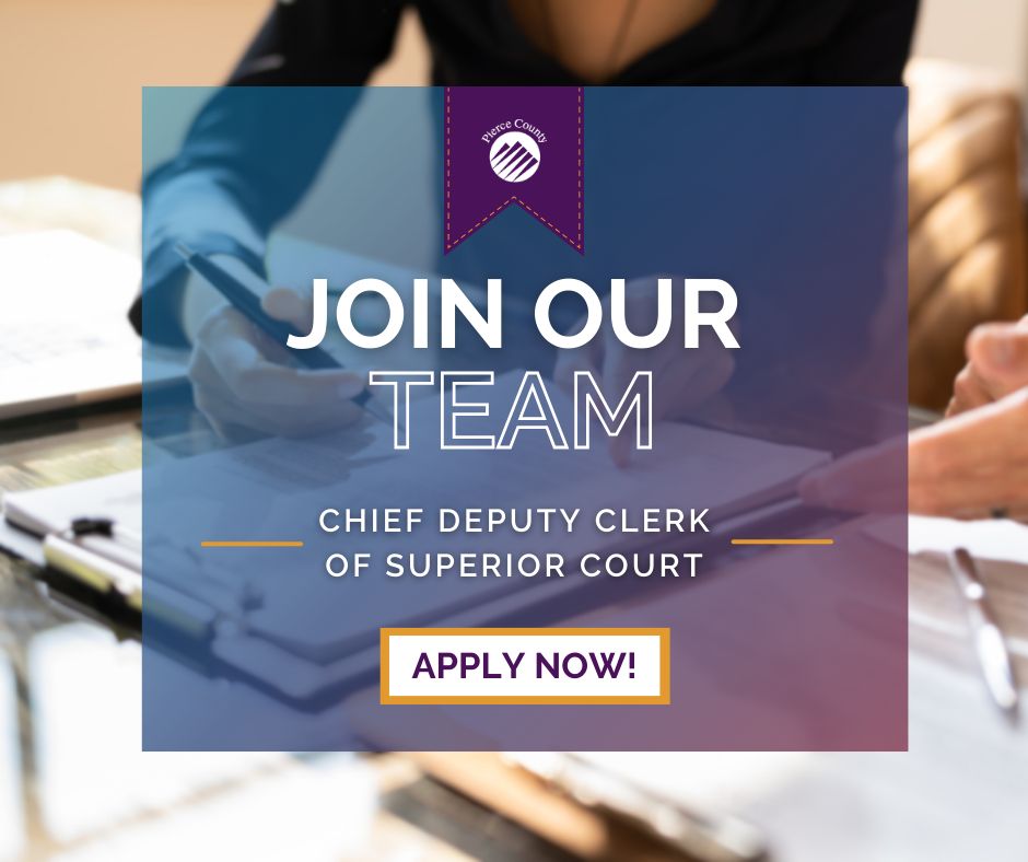 Pierce County on LinkedIn: 🌟 Job Opportunity Alert: Chief Deputy Clerk Pierce County on LinkedIn: 🌟 Job Opportunity Alert: Chief Deputy Clerk