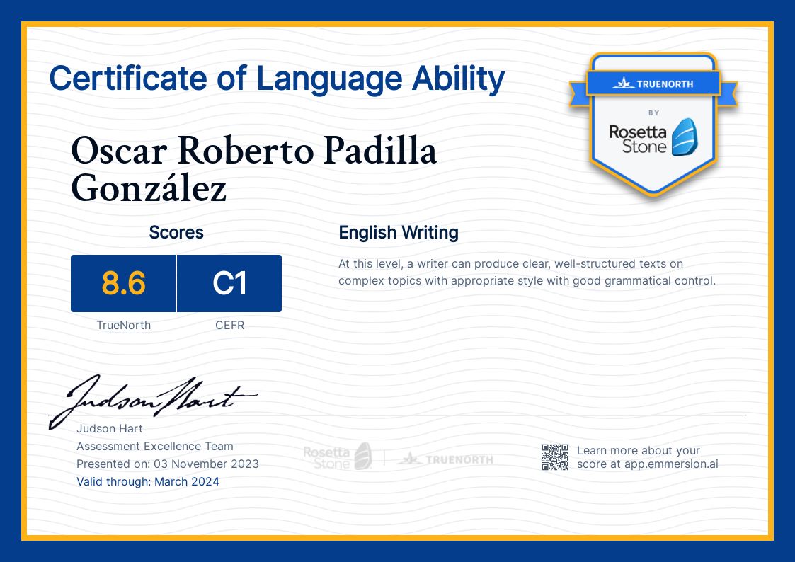 Oscar Roberto Padilla González on LinkedIn: I just completed my Oscar Roberto Padilla González on LinkedIn: I just completed my