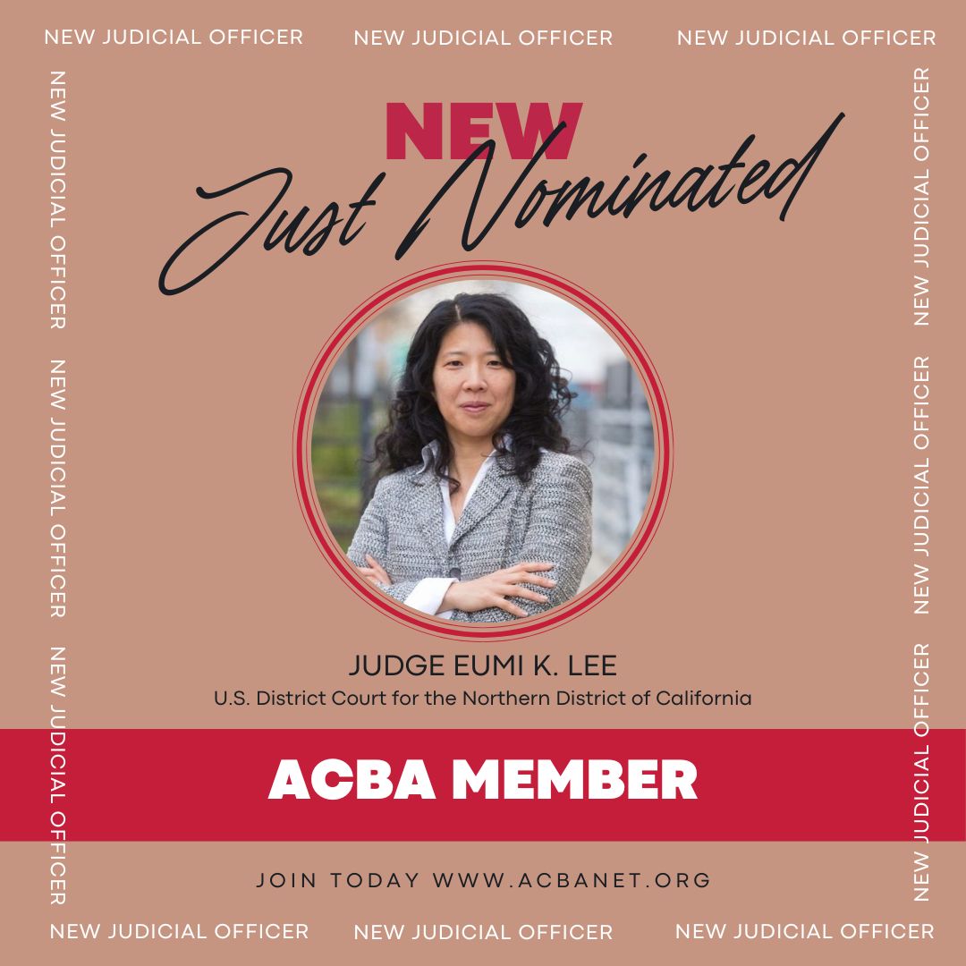 Congratulations to ACBA member and Alameda County Superior Court Judge Congratulations to ACBA member and Alameda County Superior Court Judge