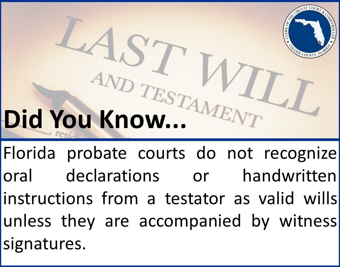 Did You Know: Florida Legal Facts Collier County Clerk of the Circuit Did You Know: Florida Legal Facts Collier County Clerk of the Circuit