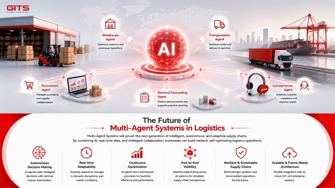 multi agent collaboration and supply chain logistics monitoring system