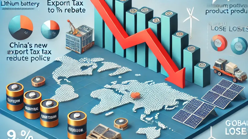 Infographic: Timeline of China's Export Tax Rebate Cuts for Batteries and Solar (2024-2027)