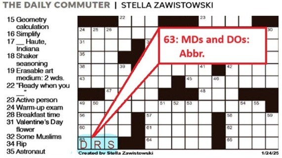 DOs recognized in crossword DOs recognized in crossword