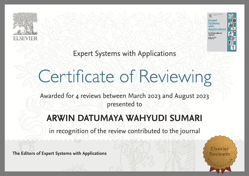 Another Recognised Reviewer Certificate from Q1 international journal Another Recognised Reviewer Certificate from Q1 international journal
