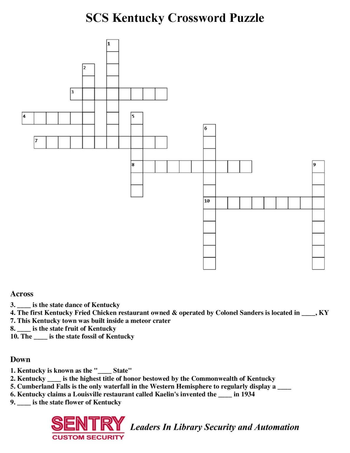 #kentucky #crossword #puzzle Sentry Custom Security #kentucky #crossword #puzzle Sentry Custom Security