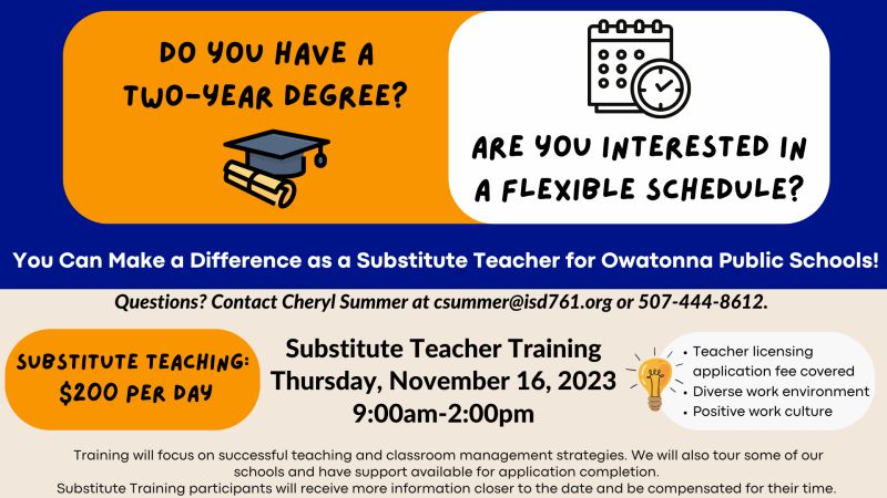 Owatonna Public Schools on LinkedIn: Substituting for Owatonna Public Owatonna Public Schools on LinkedIn: Substituting for Owatonna Public