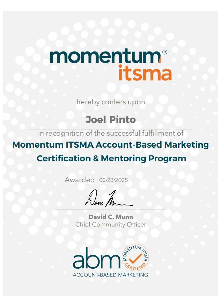 Joel Pinto on LinkedIn: #abm #accountbasedmarketing # Joel Pinto on LinkedIn: #abm #accountbasedmarketing #