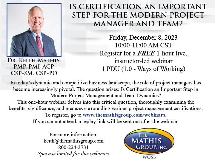 Keith Mathis Ph D PMP PMI ACP CSP SM CSP PO on LinkedIn Keith Mathis Ph D PMP PMI ACP CSP SM CSP PO on LinkedIn