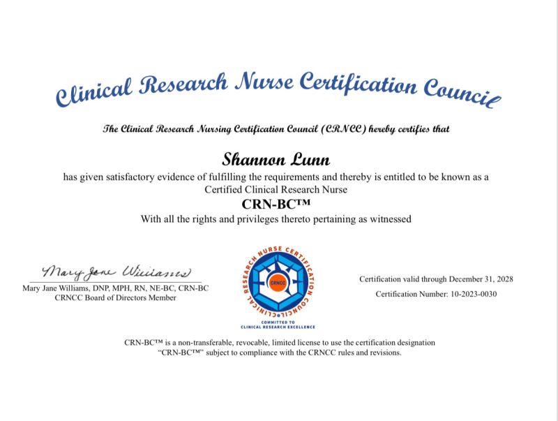 Shannon Lunn RN CRN BC CNMAP on LinkedIn: #nurse #clinicalresearch # Shannon Lunn RN CRN BC CNMAP on LinkedIn: #nurse #clinicalresearch #