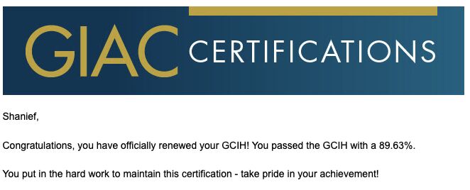 Shanief Webb OSCP GREM GXPN GCIH GPEN GCFA GNFA GMOB on LinkedIn Shanief Webb OSCP GREM GXPN GCIH GPEN GCFA GNFA GMOB on LinkedIn