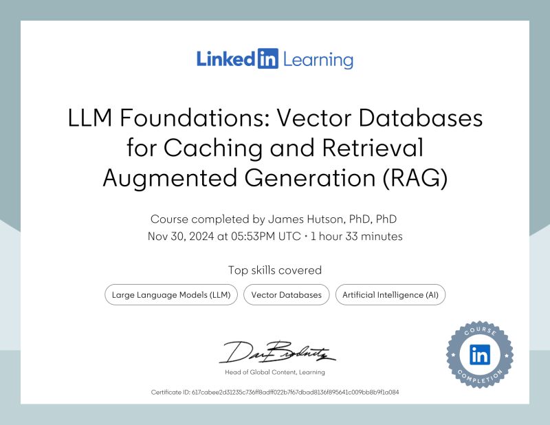 James Hutson PhD PhD on LinkedIn: Certificate of Completion James Hutson PhD PhD on LinkedIn: Certificate of Completion