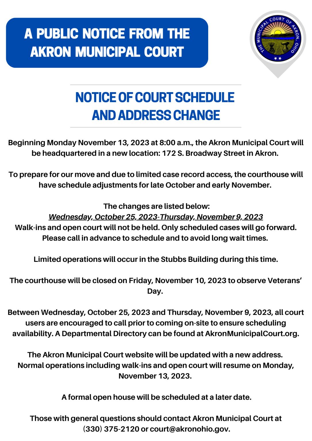 Akron Municipal Court on LinkedIn: We issued a public notice earlier Akron Municipal Court on LinkedIn: We issued a public notice earlier