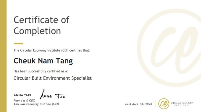 I m happy to share that I ve obtained a new certification: Circular I m happy to share that I ve obtained a new certification: Circular
