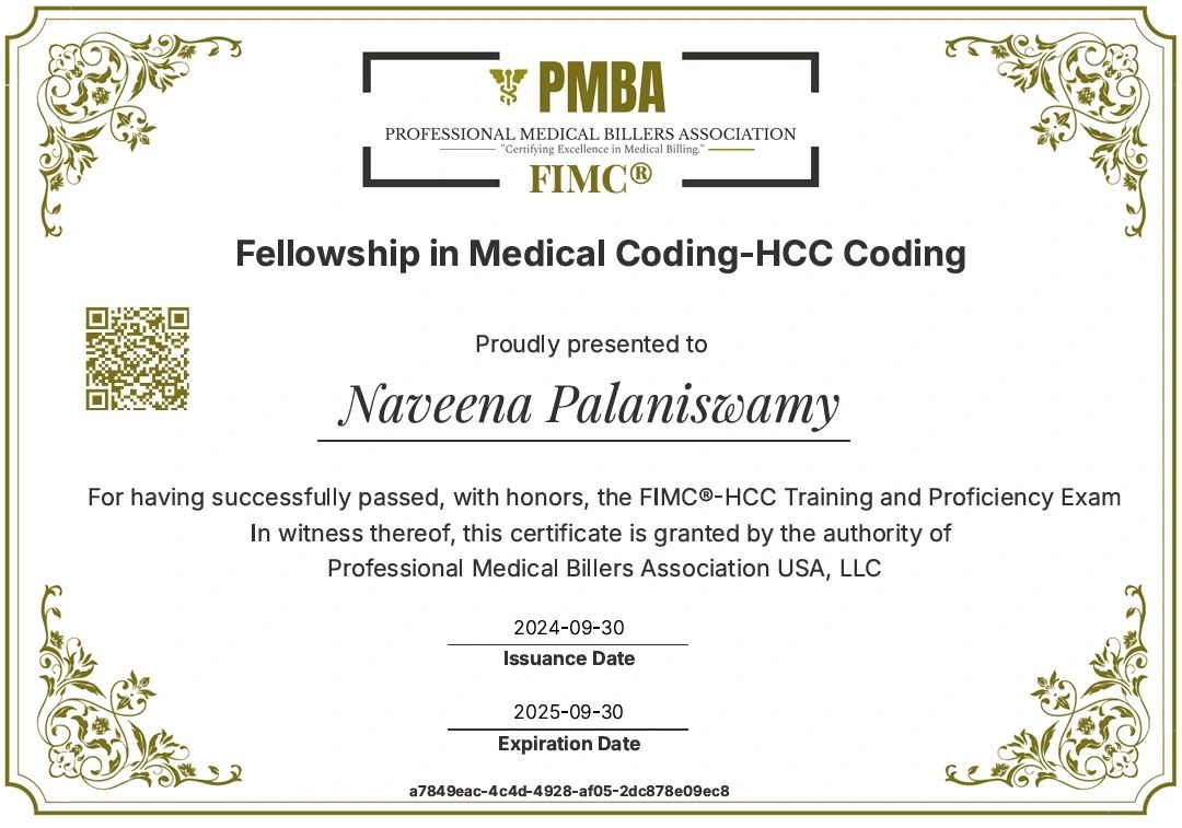 Naveena P CPC CRC LSSGB CAIMC FIMC HCC on LinkedIn: I #39 m happy to Naveena P CPC CRC LSSGB CAIMC FIMC HCC on LinkedIn: I #39 m happy to
