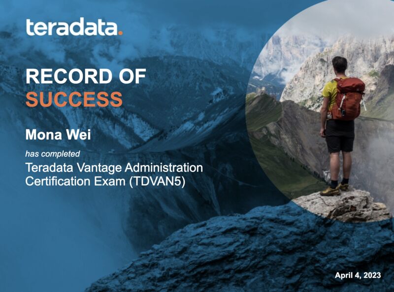 Mona Wei on LinkedIn: #teradata #tdvan5 Mona Wei on LinkedIn: #teradata #tdvan5