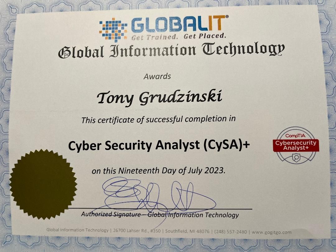 #cybersecuritycareer #futureisnow #cysa #goforit #getcertified Tony #cybersecuritycareer #futureisnow #cysa #goforit #getcertified Tony