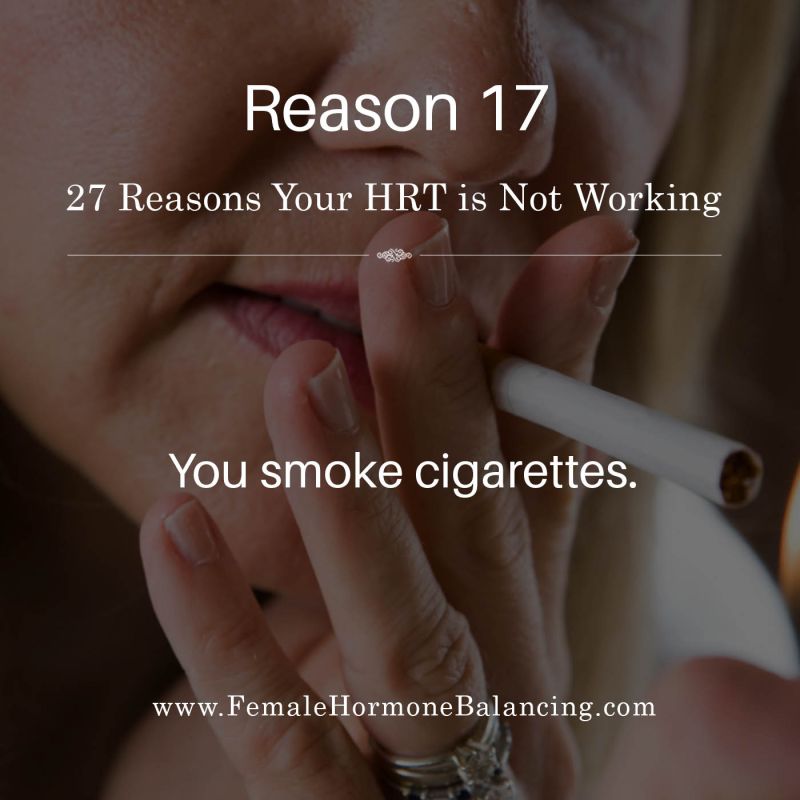 cigarettes and hrt A lot of women are told they cannot use hormone replacement therapy if they have a history of smoking. , Let's set the record straight, shall we? , #menopause #menopausemyths #menopausepodcast Nicotine Blocks Estrogen in Women's