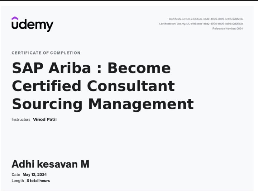 Learn strategic sourcing with SAP Ariba course Adhi Kesavan posted on Learn strategic sourcing with SAP Ariba course Adhi Kesavan posted on