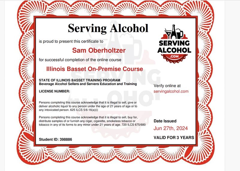 alcohol and tobacco certification sales Utah Food Handlers Certificate State by state alcohol certification Louisiana responsible vendor training $7.95
