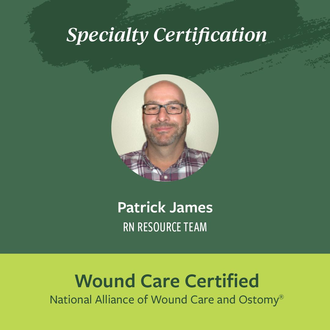 Congratulations to Patrick James RN who recently earned his Wound Congratulations to Patrick James RN who recently earned his Wound