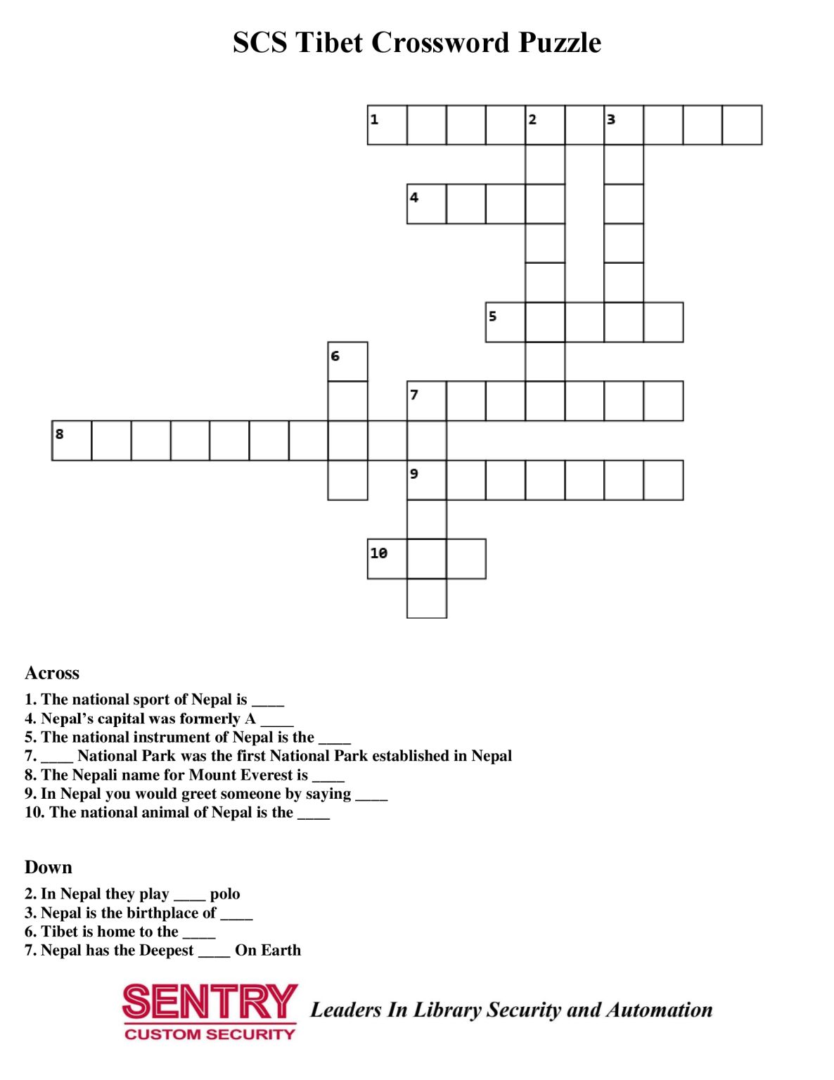 Sentry Custom Security on LinkedIn: #tibet #crossword #puzzle Sentry Custom Security on LinkedIn: #tibet #crossword #puzzle