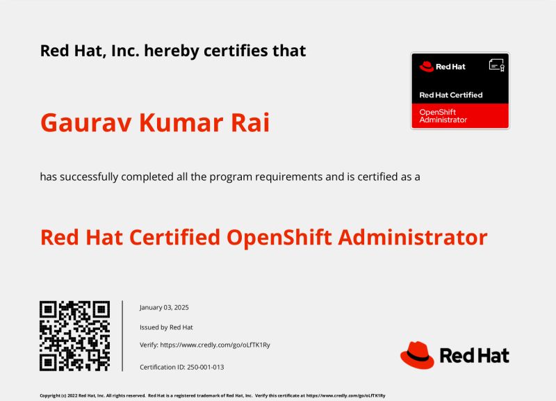#redhat #openshift #certification Gaurav Kumar Rai 11 comments #redhat #openshift #certification Gaurav Kumar Rai 11 comments