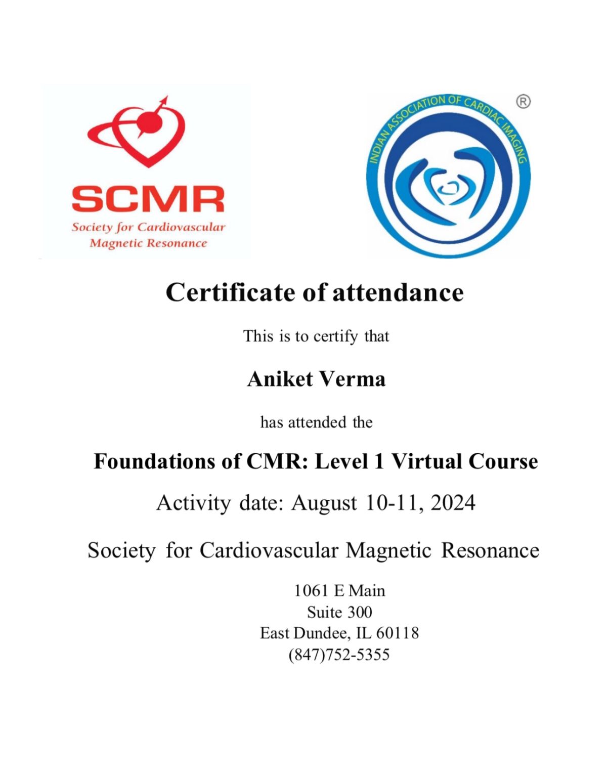 Aniket Verma on LinkedIn: Completed Level 1 Certification for Cardiac Aniket Verma on LinkedIn: Completed Level 1 Certification for Cardiac