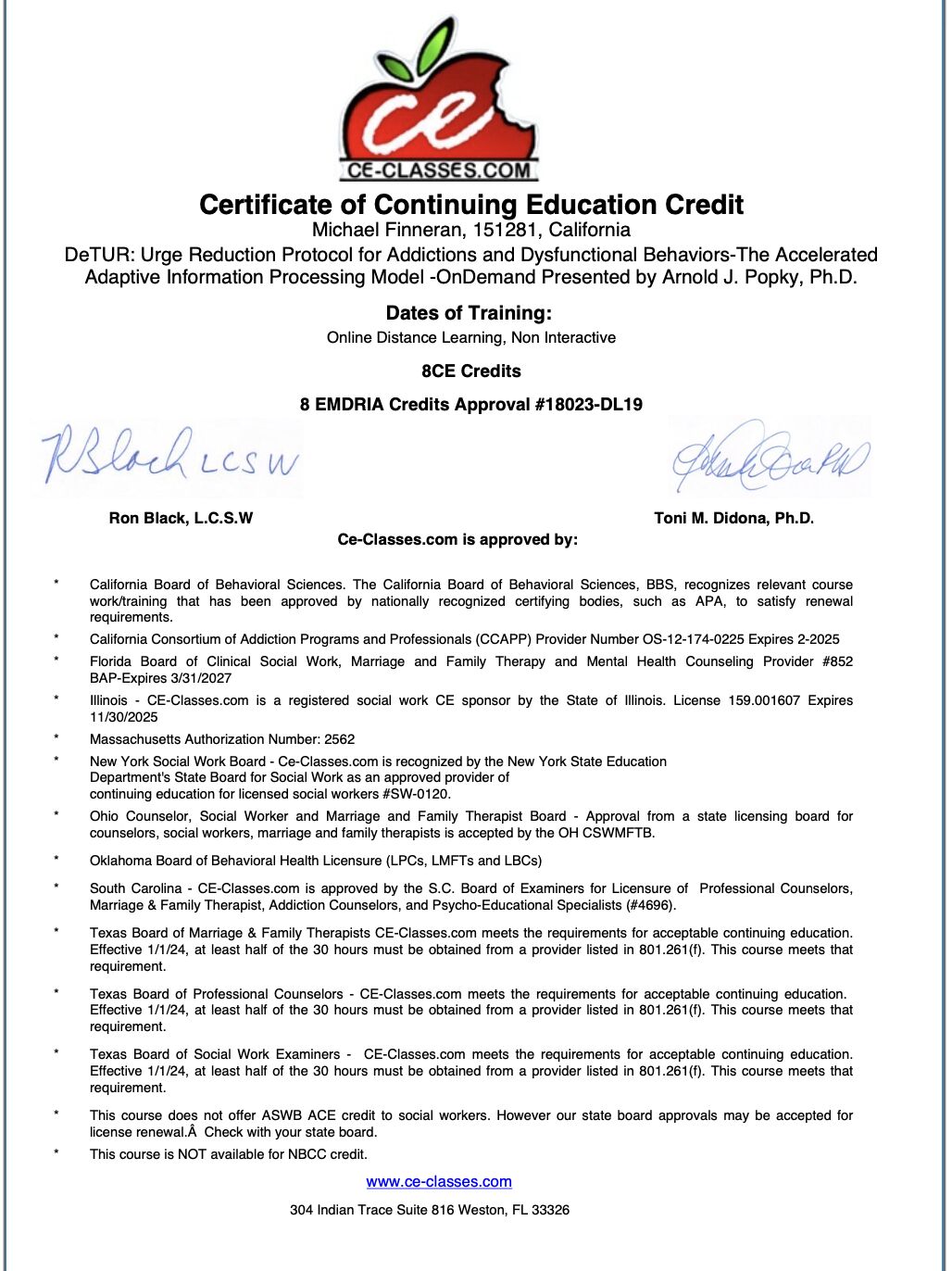 I just completed a training on the DeTUR protocol (branch off of EMDR I just completed a training on the DeTUR protocol (branch off of EMDR
