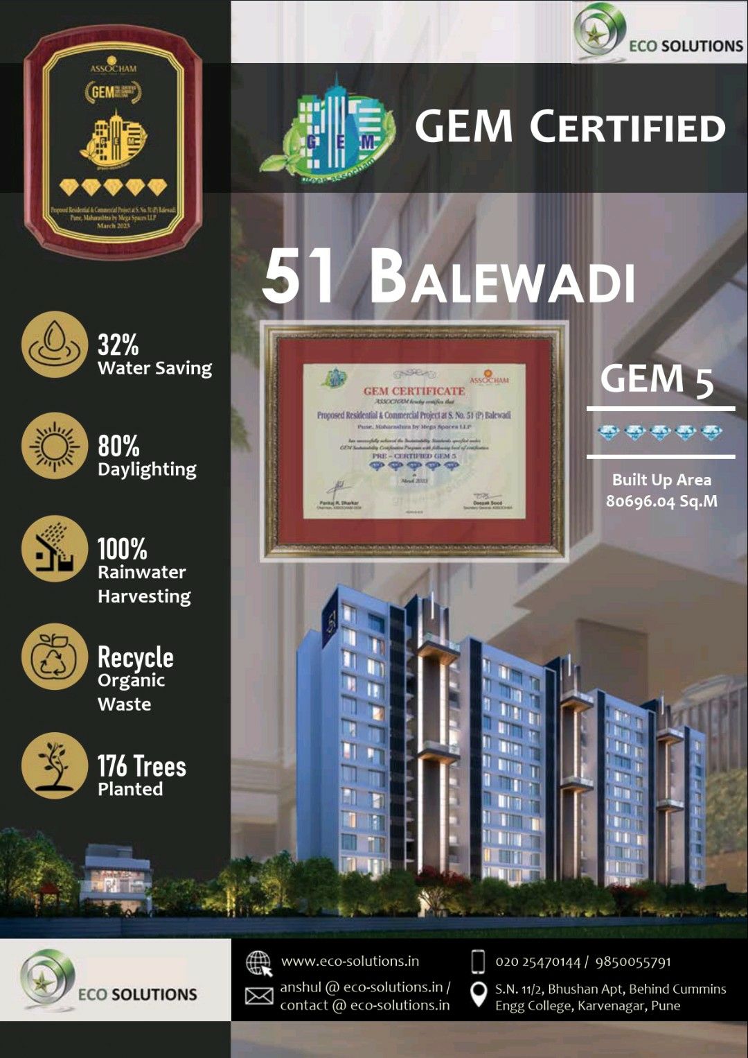Congratulations Archt Anshul for Certification of quot 51 BALEWADI quot with 5 Congratulations Archt Anshul for Certification of quot 51 BALEWADI quot with 5