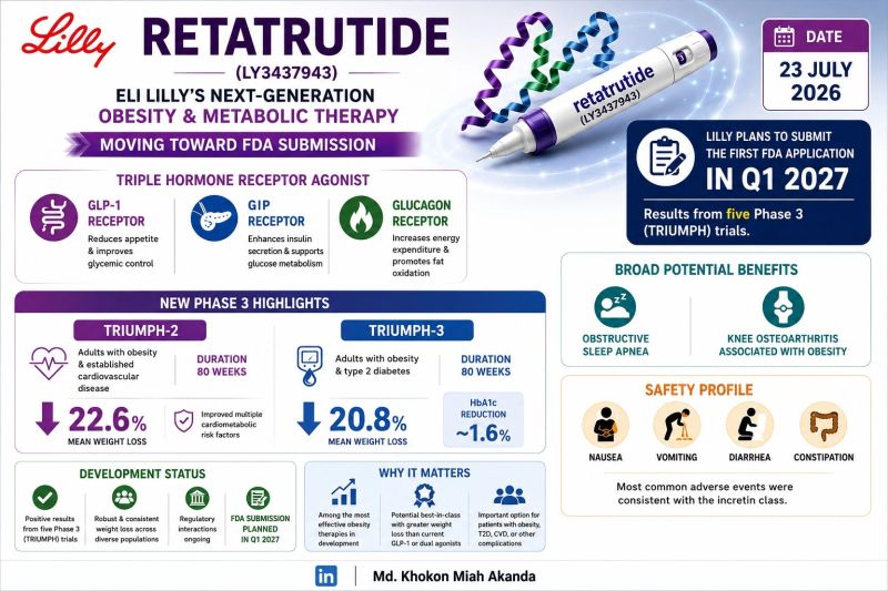 retatrutide phase 2 type 2 diabetes trial Retatrutide, a GIP, GLP-1 and glucagon receptor agonist, for people with diabetes: a randomised, double-blind, placebo and active-controlled, parallel-group, conducted in the USA Eli Lilly's Retatrutide Advances Toward