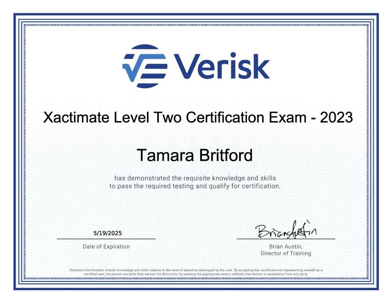 Tamara M Britford on LinkedIn: Passed my level 2 Xactimate Tamara M Britford on LinkedIn: Passed my level 2 Xactimate