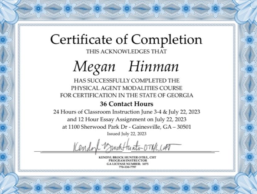 PAMS certification: (minus submission to the boards) Megan Hinman PAMS certification: (minus submission to the boards) Megan Hinman