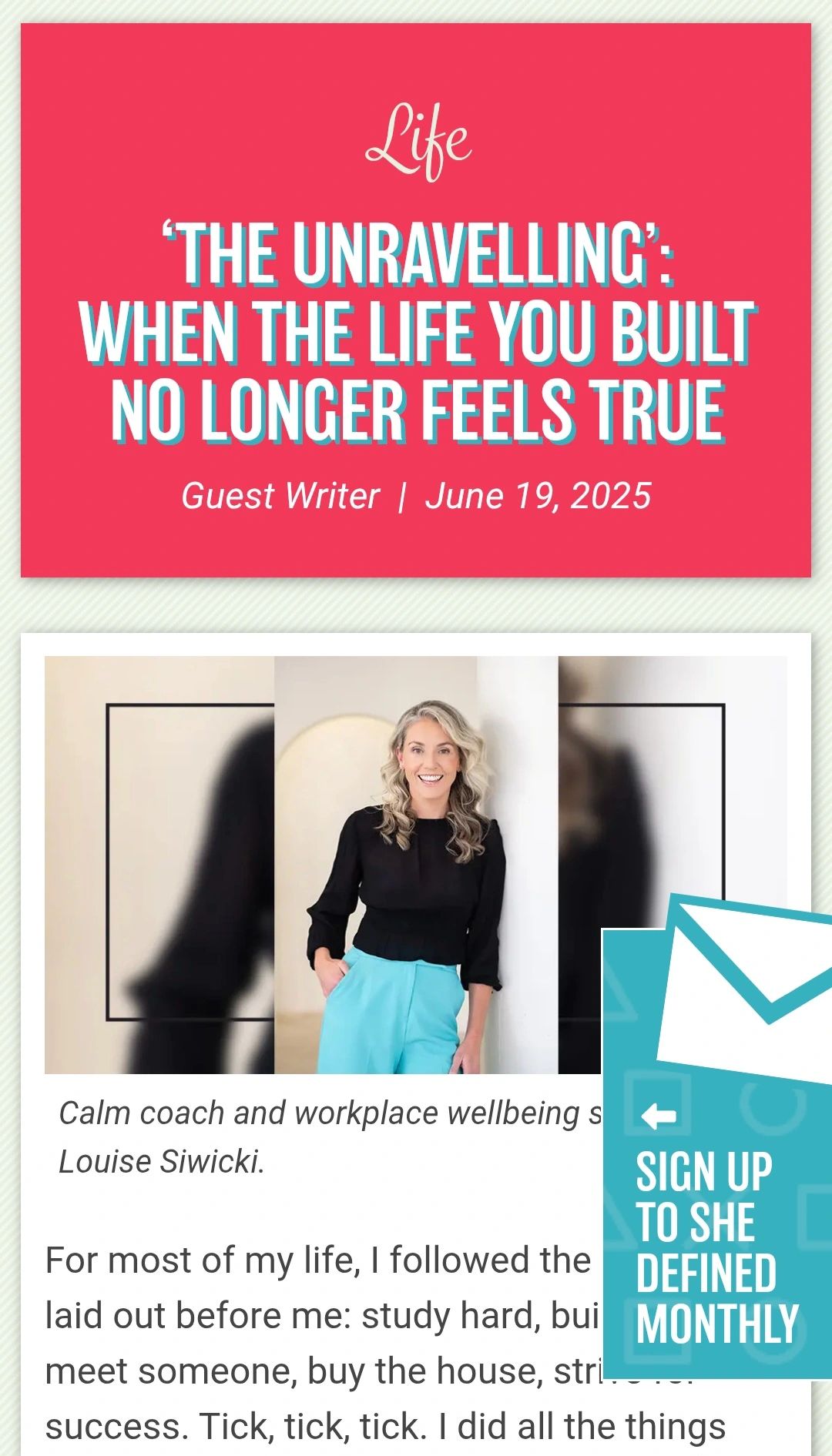 Freshly minted Sydney MasterClass grad and wellbeing strategist Louise Freshly minted Sydney MasterClass grad and wellbeing strategist Louise