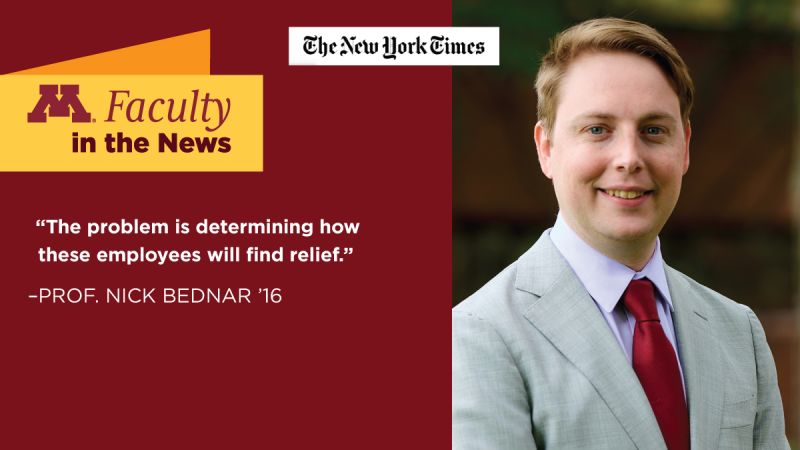 Professor Nick Bednar #39 16 was quoted by The New York Times about two Professor Nick Bednar #39 16 was quoted by The New York Times about two