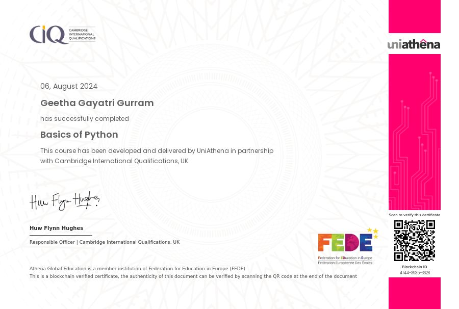Geetha Gayatri on LinkedIn: #python #certification #continuouslearning Geetha Gayatri on LinkedIn: #python #certification #continuouslearning