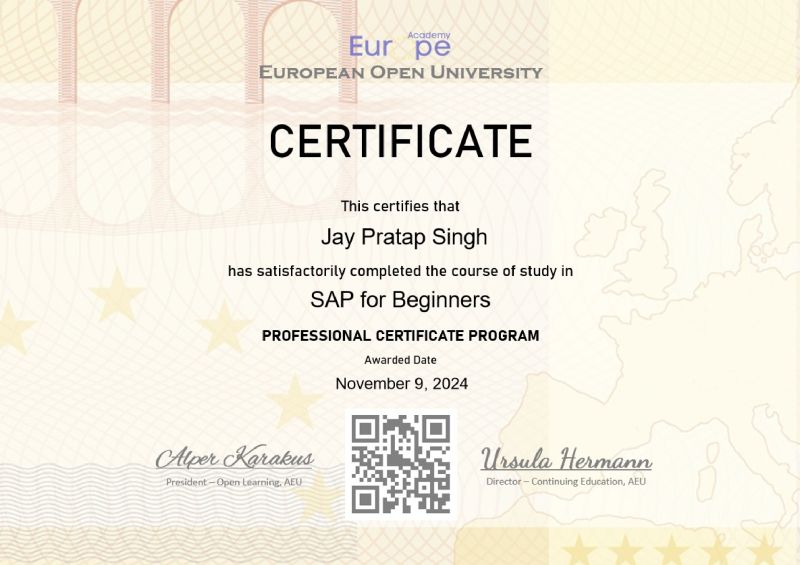 Jay Pratap Singhh on LinkedIn: #sap #certification #learningjourney # Jay Pratap Singhh on LinkedIn: #sap #certification #learningjourney #