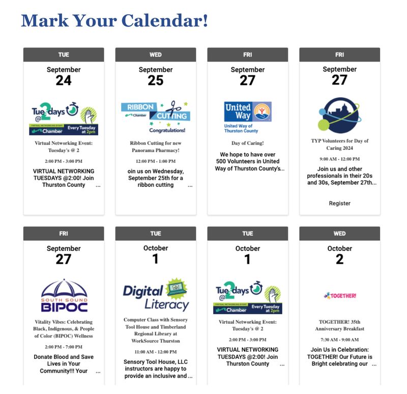 Thurston County Chamber of Commerce on LinkedIn: Mark Your Calendar 📅 Thurston County Chamber of Commerce on LinkedIn: Mark Your Calendar 📅