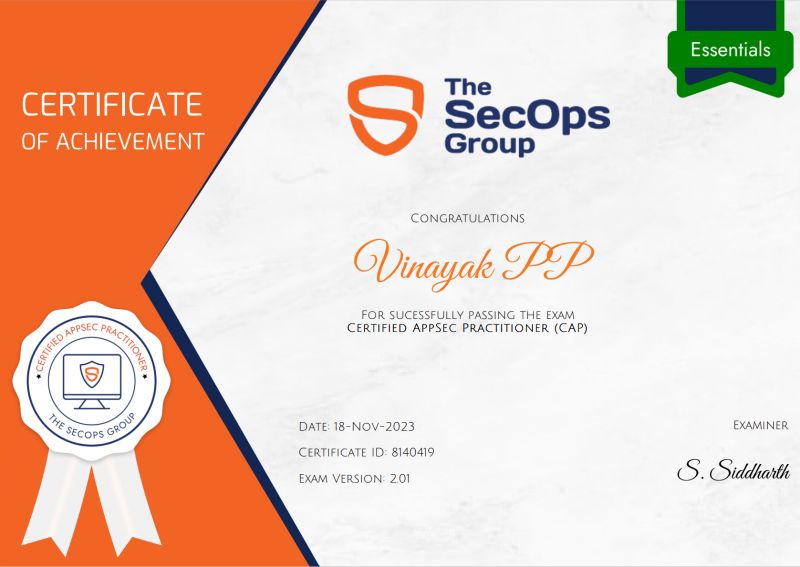 Vinayak PP on LinkedIn: Cleared SecOps CAP Exam Vinayak PP on LinkedIn: Cleared SecOps CAP Exam