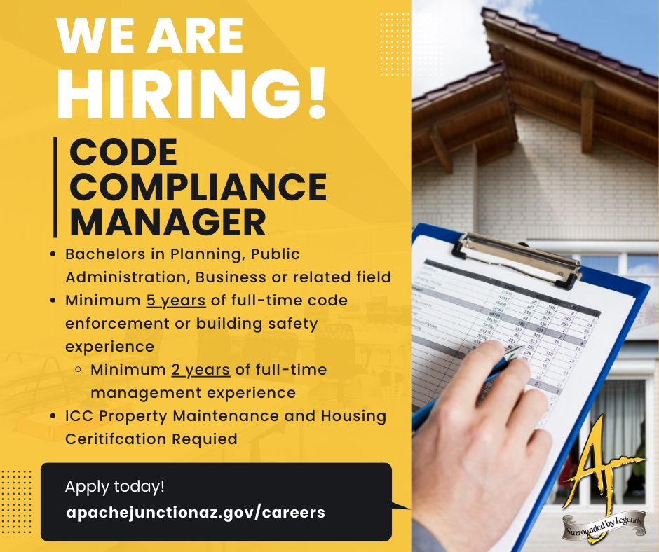 #nowhiring #codecompliance #apachejunctionjobs #leadershipopportunity #nowhiring #codecompliance #apachejunctionjobs #leadershipopportunity