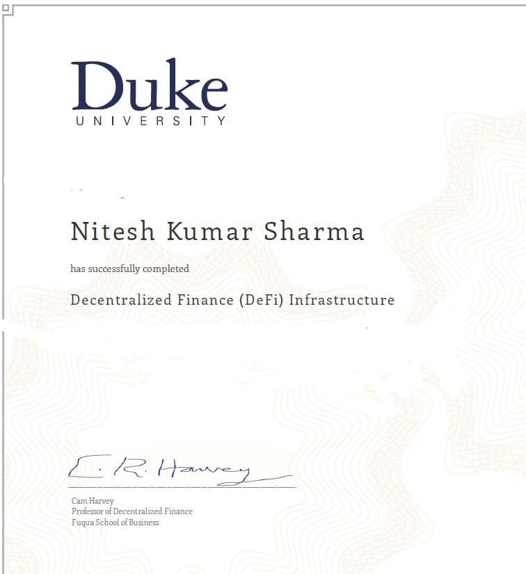 Nitesh Sharma on LinkedIn: Happy to share certification from esteemed Nitesh Sharma on LinkedIn: Happy to share certification from esteemed