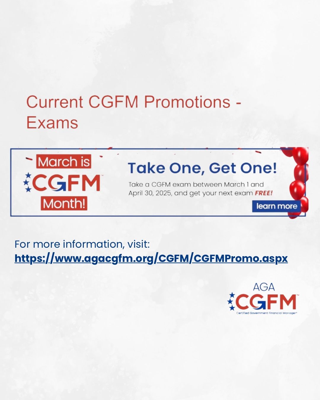 CGFM Month TOGO Promotion Take one Get one Take any CGFM exam CGFM Month TOGO Promotion Take one Get one Take any CGFM exam