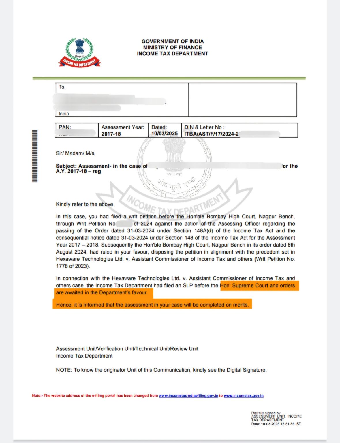 A contempt in making : Blatent disregard to judicial orders by Income A contempt in making : Blatent disregard to judicial orders by Income