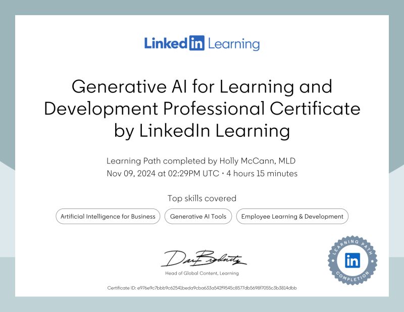 Holly McCann MLD on LinkedIn: Certificate of Completion Holly McCann MLD on LinkedIn: Certificate of Completion
